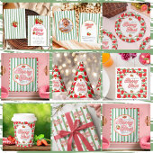 フローラホワイトグリーンストロベリーベリー1st誕生日 招待状