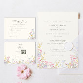 Chic Boho wildflowers Wedding Save the Date 招待状