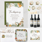 素朴秋フォレストマッシュルーム葉感謝祭 ペーパープレート