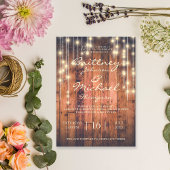 木製素朴ストリングライトアントラー結婚ズ 招待状