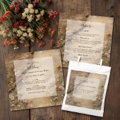 Rustic Wooden Bohemian Floral Wedding  招待状