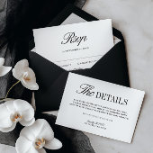 Elegant Black & White Wedding Place Card テーブルナンバー