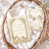 Safari Jungle Animals Arch Baby Shower 招待状