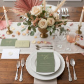 セージとゴールドのシンプルでミニマルなウェディング ラベル