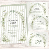 Sage Green Nesting Party Baby Shower Diaper Raffle エンクロージャーカード