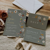 セージグリーンの花柄結婚式返信住所ラベル ラベル