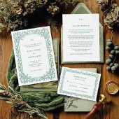 Simple Sage Green with Monogram | ウェディング ラウンドシール