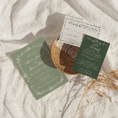 Sage Green Floral Boho Botanical Arched Wedding 招待状