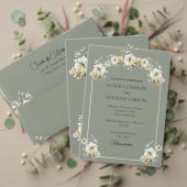 Elegant Sage Green Floral Wedding RSVP Card (この独立クリエイターのコレクションをカスタマイズ。テスト)