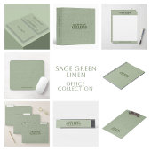 Sage Green Linen Texture Loyalty Card 名刺