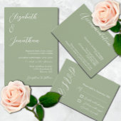 セージグリーン&ホワイトモノグラム結婚ズ ラウンドペーパーコースター