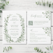 Elegant Sage Green Vintage Classic Wedding Address ラベル (この独立クリエイターのコレクションをカスタマイズ。)