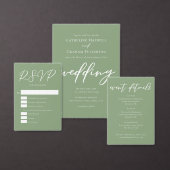 セージグリーンホワイトタイポグラフィカスタムウェディング (この独立クリエイターのコレクションをカスタマイズ。)