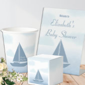 Sailboat Blue Watercolor Boy Baby Shower