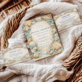 Sandy Shores Seashell Bridal Shower 招待状