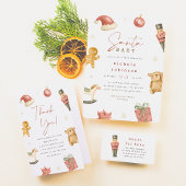 サンタベビー冬クリスマスベビーシャワー エンクロージャーカード