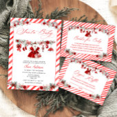 Watercolor Santa Baby Christmas Girl Baby Shower スタンダードカクテルナプキン