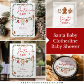 Santa Baby Clothesline Diaper Raffle Cards エンクロージャーカード