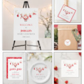 Red Santa Baby Christmas Baby Shower Napkins スタンダードカクテルナプキン