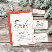 サンタベビークリスマスホリデーミニマルベビーシャワー 招待状
