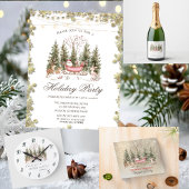 サンタクロース、そり、プレゼントの森のクリスマス セラミックオーナメント