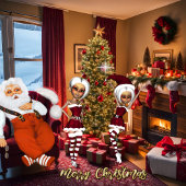 サンタクロースと小妖精や小人は仕事後 ポスター