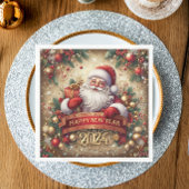 サンタクロース新年おめでとう スクエアシール