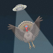 Thanksgiving Turkey Saved By Aliens フリースブランケット