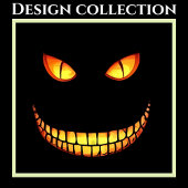 怖い目と熱狂するスマイルハロウィーン ペーパープレート