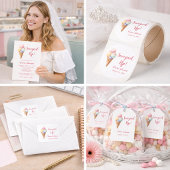 かわいいアイススクープのブライダルシャワーデザイン 横断幕