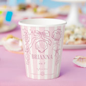 ピンクの貝殻のガーリーなビーチガールズの誕生日 招待状