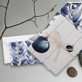 ブルークリスマスラッピング紙フラットシート3 ラッピングペーパーシート