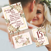 水彩牡丹結婚病 招待状