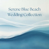 Serene Blue Abstract Beach Wedding Registry エンクロージャーカード