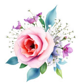 Elegant Teal Floral Beverage Menu アクリルサイン