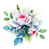 Elegant Blue Floral Beverage Menu アクリルサイン