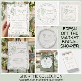 Whimsical Green Fresh Off The Market Bridal Shower ラベル