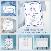Soda Theme Blue Hand Drawn Baby Shower サンキューカード