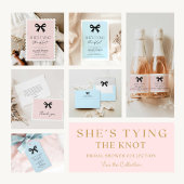 ピンク彼女は結び目のブライダルシャワー サンキューカード