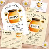 Yellow Honey Jar Bees Bridal Shower Advice Card