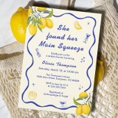 手描きレモンメインスクイーズブライダルシャワー スタンダードカクテルナプキン