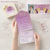 落下かわいらしバラ金ゴールドグリッター90誕生日 ラージペーパーバッグ