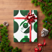 クリスマスボール光沢のある赤と緑(あいさつ付き) スタンダードカクテルナプキン (この独立クリエイターのコレクションをカスタマイズ。)