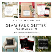 ペーパー |グラムシルバーグリッタークリスマスパーティー招待状