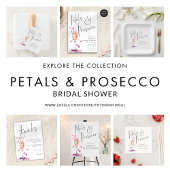 印刷可能な花びらProseccoようこそブライダルシャワー ポスター