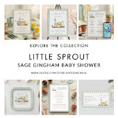 ツインズ セージ ギンガム ベビーシャワー Two Little Sprouts 招待状