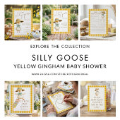 Goose Yellow Gingham Diaper Raffle Baby Shower  エンクロージャーカード