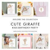 可愛モダンいキリン名第2誕生日パーティー ペーパープレート