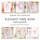 Printable Pink Bow Baby Shower Seating Chart ポスター