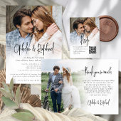 写真モダンスクリプトBohoのメ結婚ニュー・カード 招待状